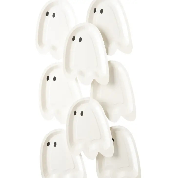 HEY PUMPKIN GHOST SHAPED PAPER PLATE - FINAL SALE