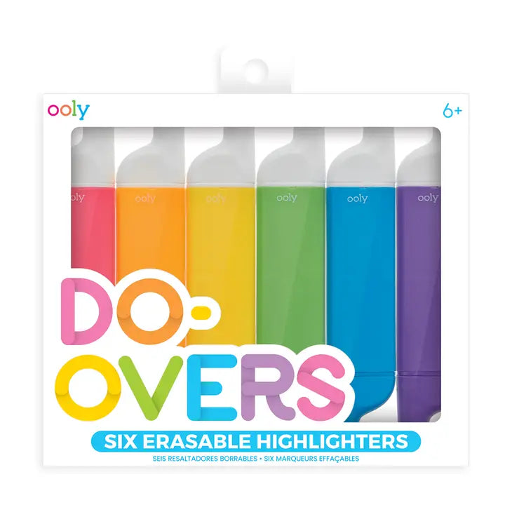 DO-OVER ERASABLE HIGHLIGHTERS - SET OF 6