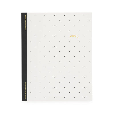 2025 Black Swiss Dot Monthly Planner