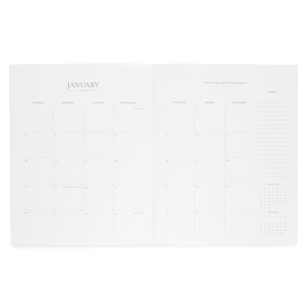 2025 Black Swiss Dot Monthly Planner