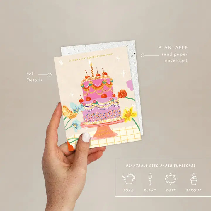 Cherry Cake - Plantable Birthday Card