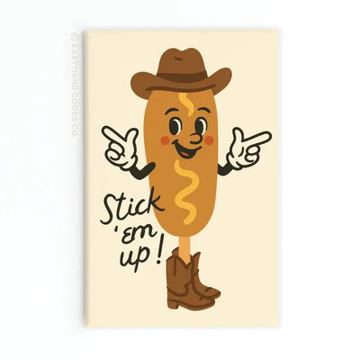 Stick 'em Up Corndog Cowboy Refrigerator Magnet