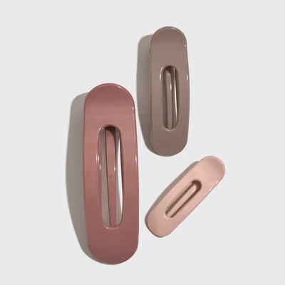 FLAT LAY CLAW CLIP 3PC FLAT - ULTRA GLOSSY TERRACOTTA