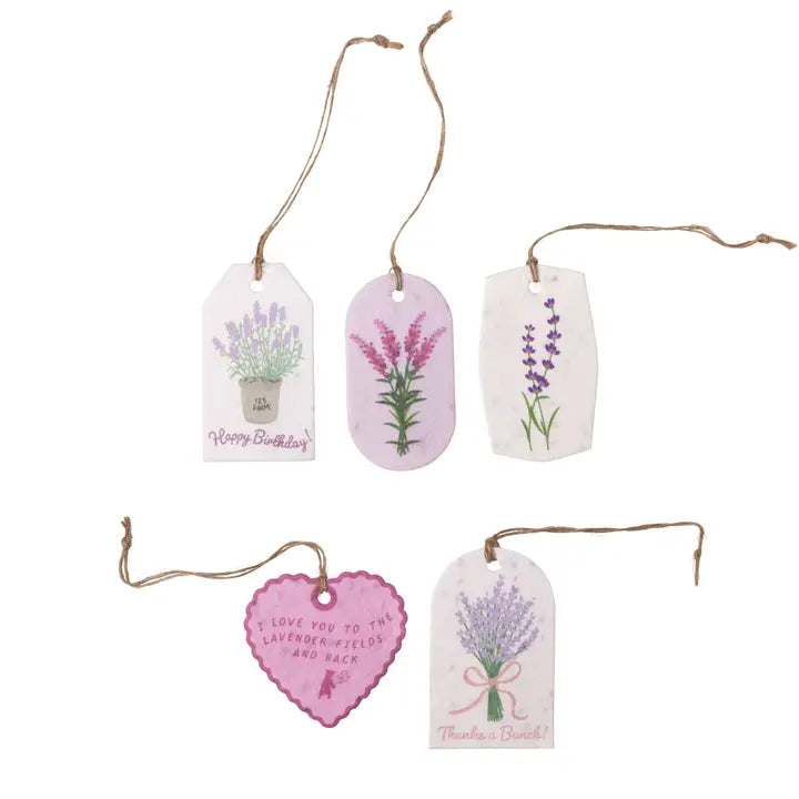 Plantable Seed Gift Tags - Vintage Seed Design, 5 Gift Tags, Lavender