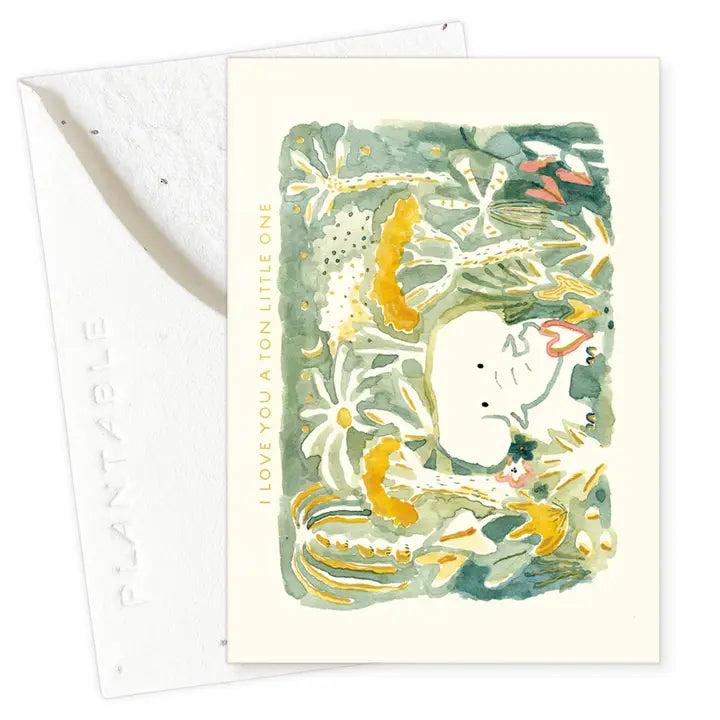 Plantable Card - Elephant Love Sprout - Baby Mini Greet 2.5 X 3.5