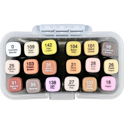 Studio Series Dual-Tip Skin Tone Alcohol Markers (Set of 18 Colors)