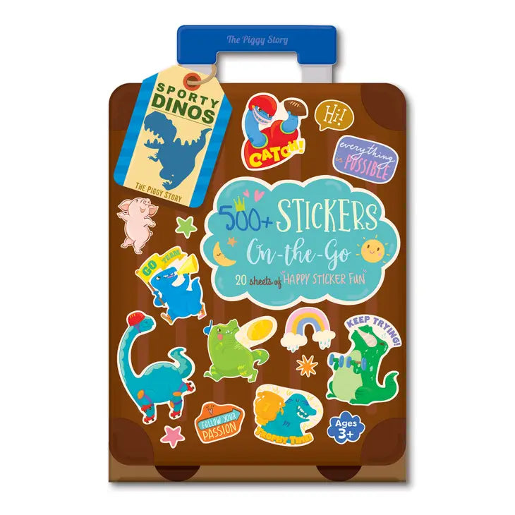 500+ STICKERS ON-THE-GO - SPORTY DINOS