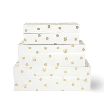 NESTING BOXES - GOLD DOT WITH SCRIPT