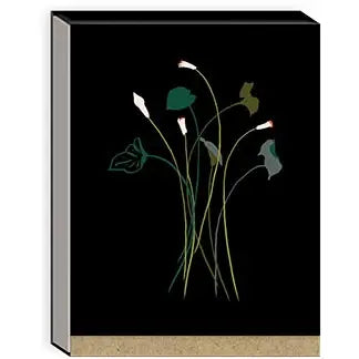 Delicate Floral Black Recycled Pocket Notepad