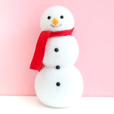 FLOCKED SNOWMAN DECORATIONS 12