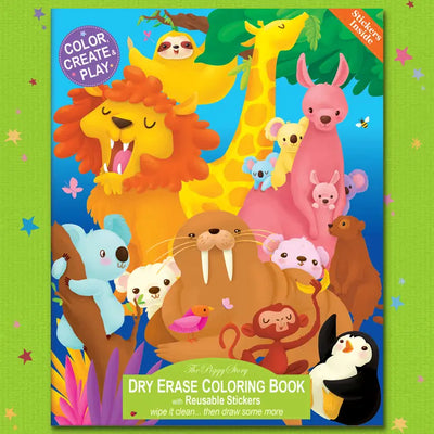 DRY ERASE COLORING BOOK - ANIMALS AROUND THE WORLD