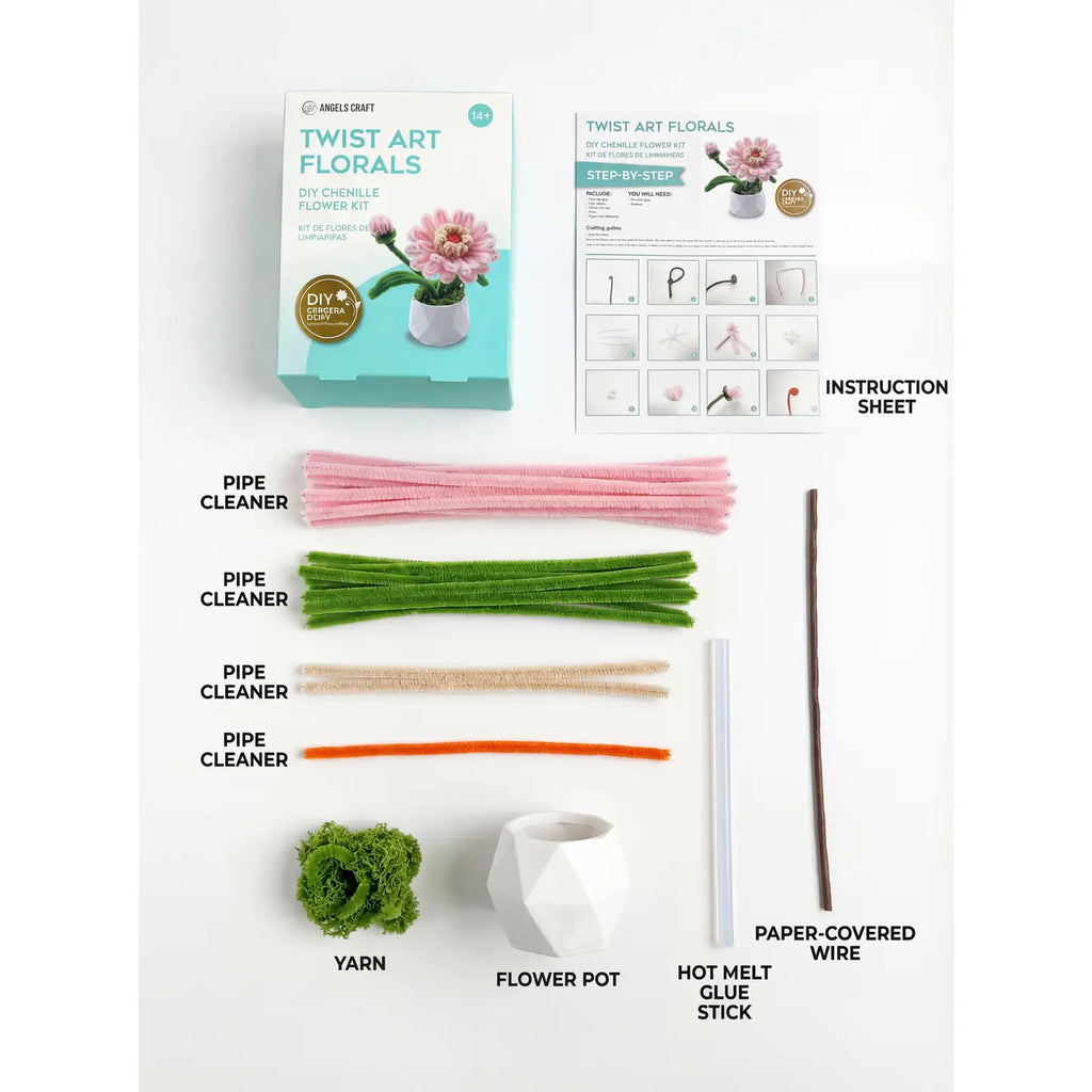 Gerbera Twist Art Floral Diy Kit – Chenille Flower Craft