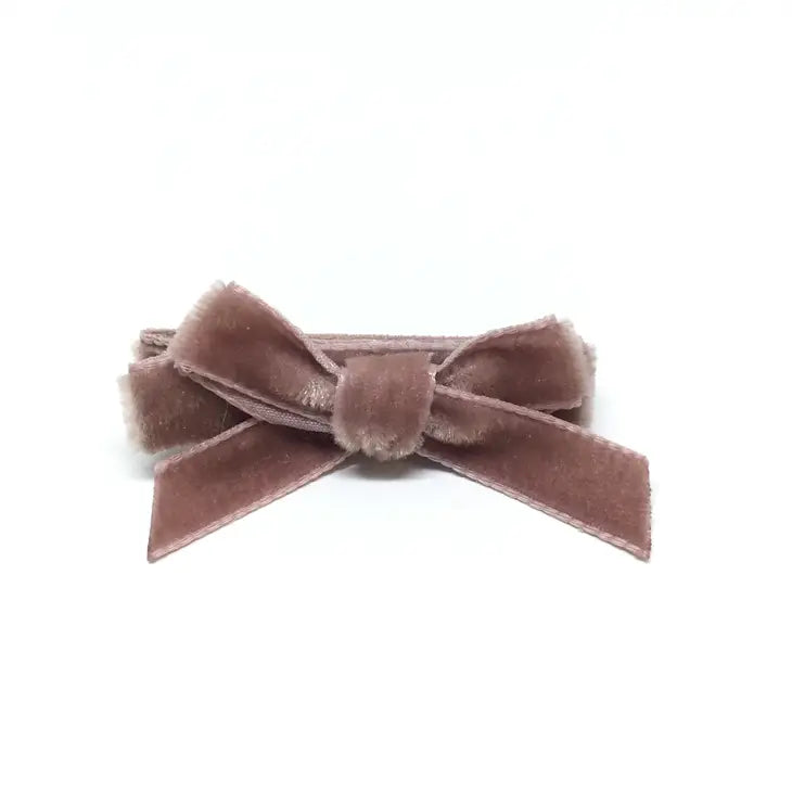 MAUVE VELVET MINI HAIR BOW