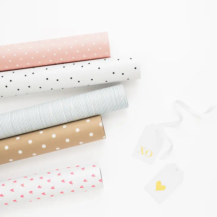 GOLD SWISS DOT - GIFT WRAP ROLL
