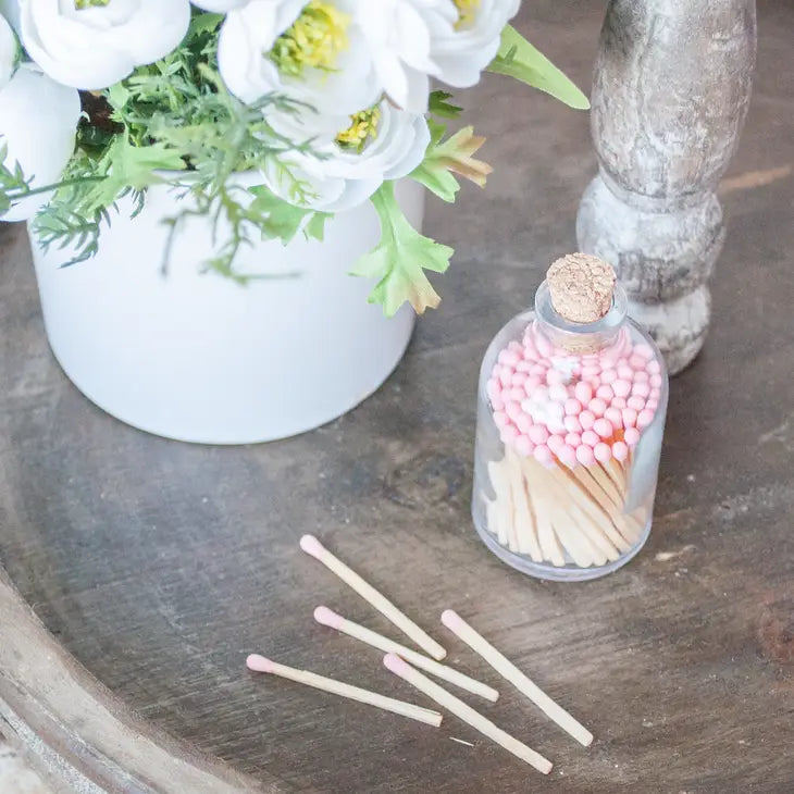 FANCY MATCHES: BLUSH PINK SMALL MATCH JAR