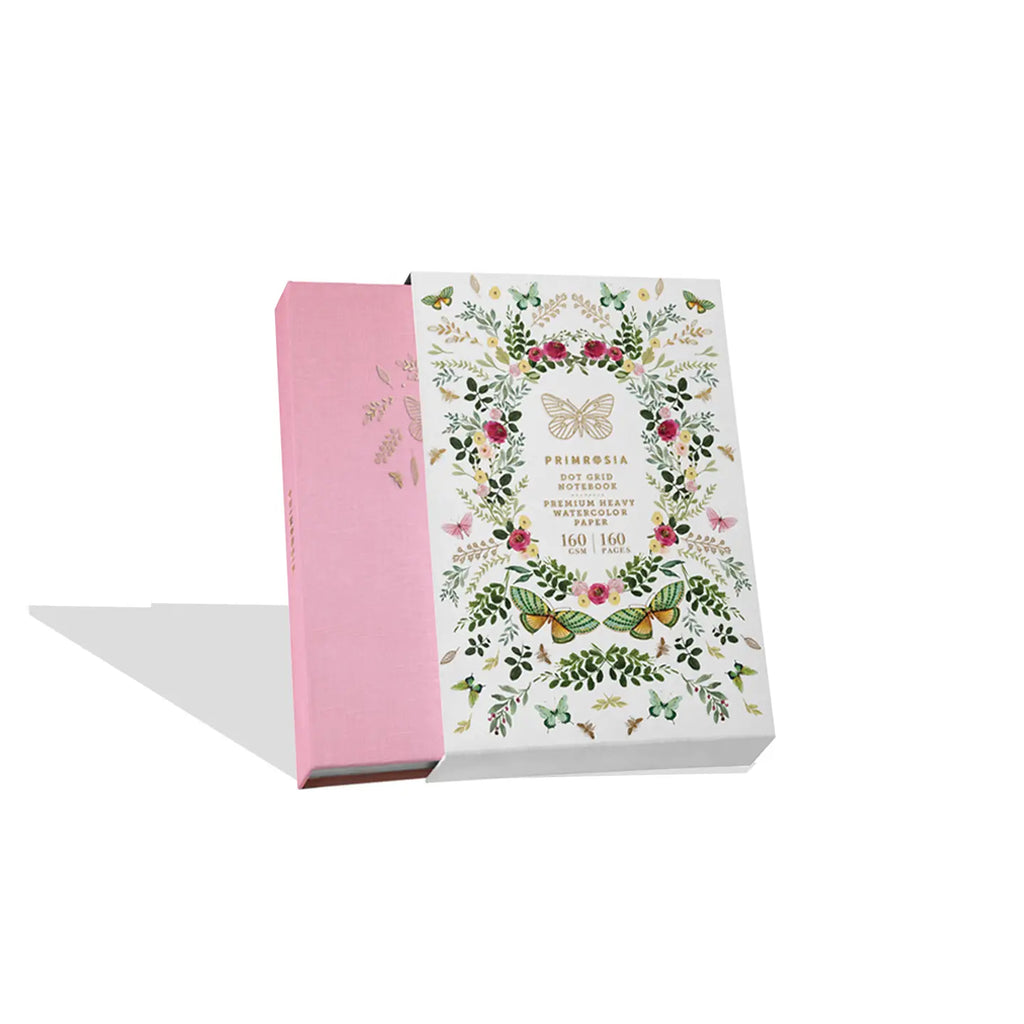 'butterfly' Pink – Watercolor Dot Grid Journal A5