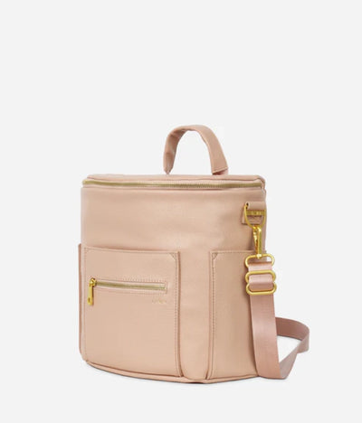 The Mini - Faux Leather Diaper Bag Travel Backpack Crossbody in Pink