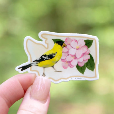 Birds & Blooms Washington Decal Sticker