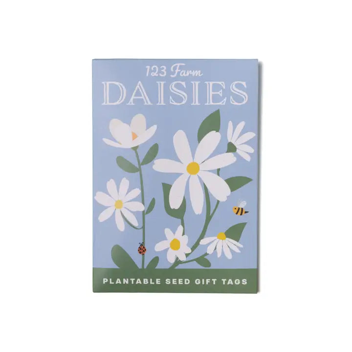 Plantable Seed Gift Tags - Vintage Seed Design, 5 Gift Tags, Daisies