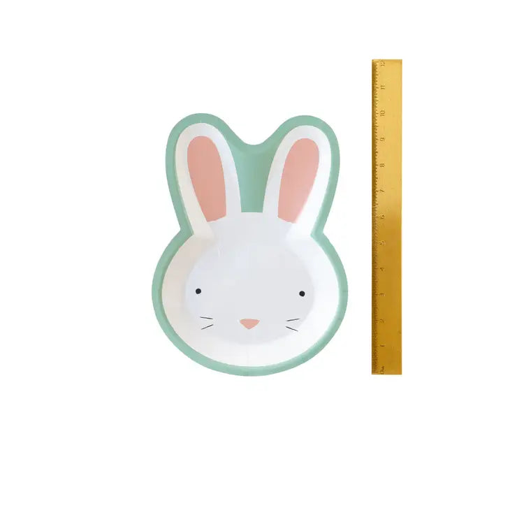 BLUE EASTER BUNNY SHAPED PLATE