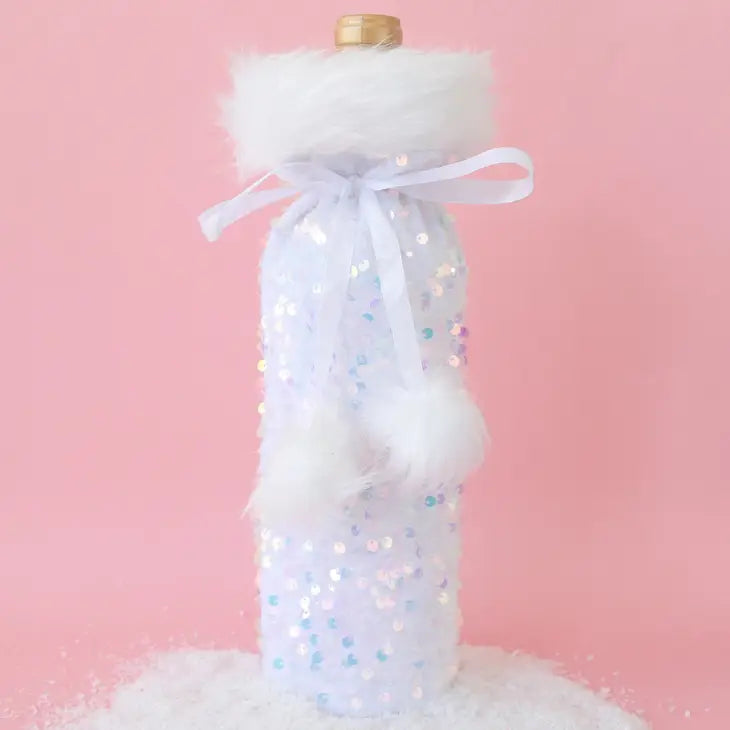 HOLIDAY SEQUIN WINE BAG