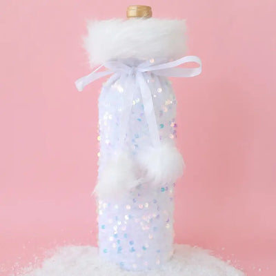 HOLIDAY SEQUIN WINE BAG