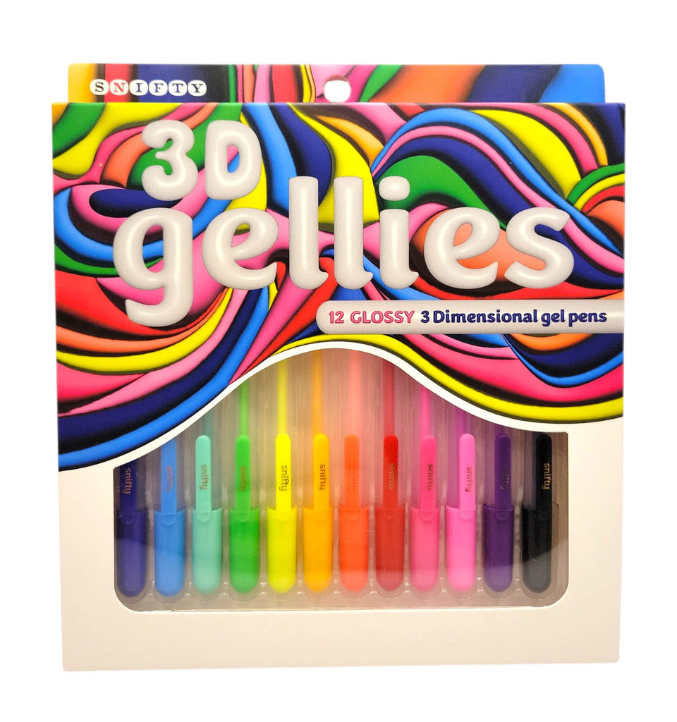 3D Gellies- 12 Colored Gel Pens