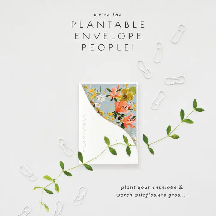 Plantable Card - Bouquet in Blue - Congratulations Mini Greeting Card