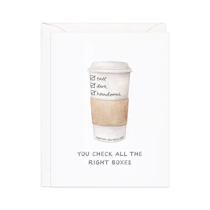 Tall, Dark, and Handsome — Coffee Pun Love Card
