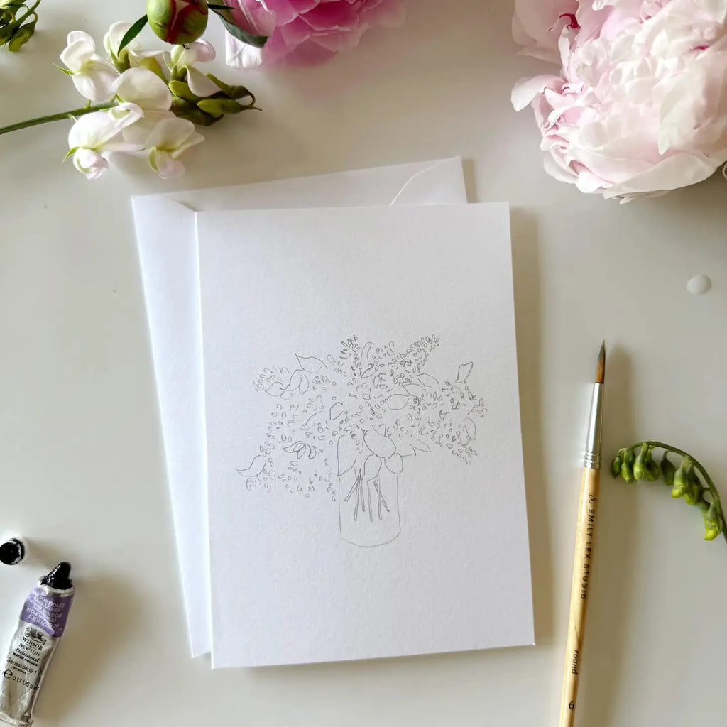 Bouquets Paintable Watercolor Notecard Set