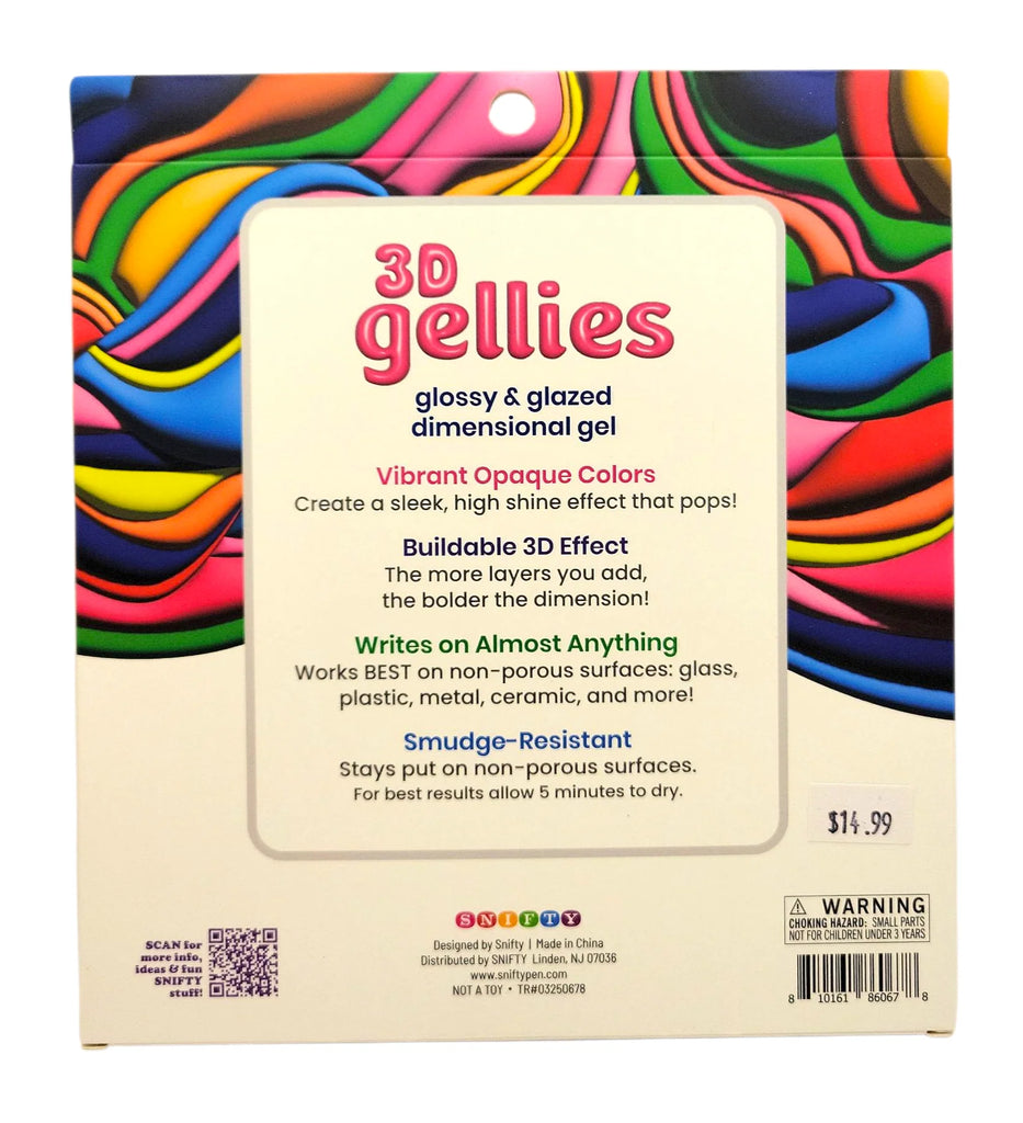 3D Gellies- 12 Colored Gel Pens