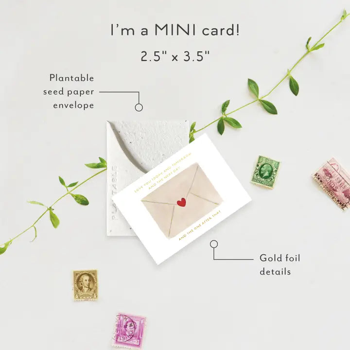 Plantable Card - Love Letters Sprout - Love + Friendship Mini Greeting Card