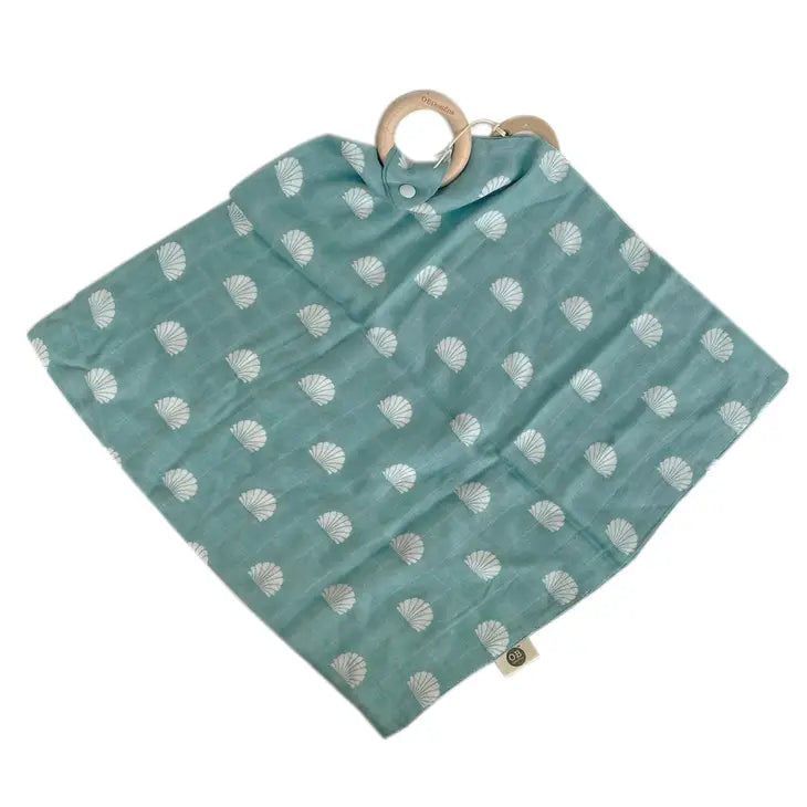 MUSLIN SECURITY BLANKET - OCEAN SHELL PRINT