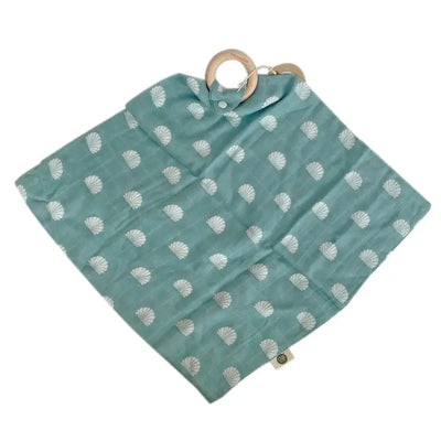 MUSLIN SECURITY BLANKET - OCEAN SHELL PRINT