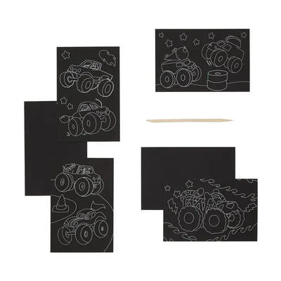 MINI SCRATCH & SCRIBBLE ART KIT: MONSTER TRUCK