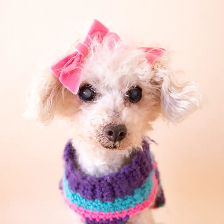 VELVET MINI BOWS - PINK