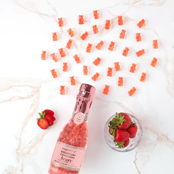 STRAWBERRY CHAMPAGNE BEARS CELEBRATION BOTTLE