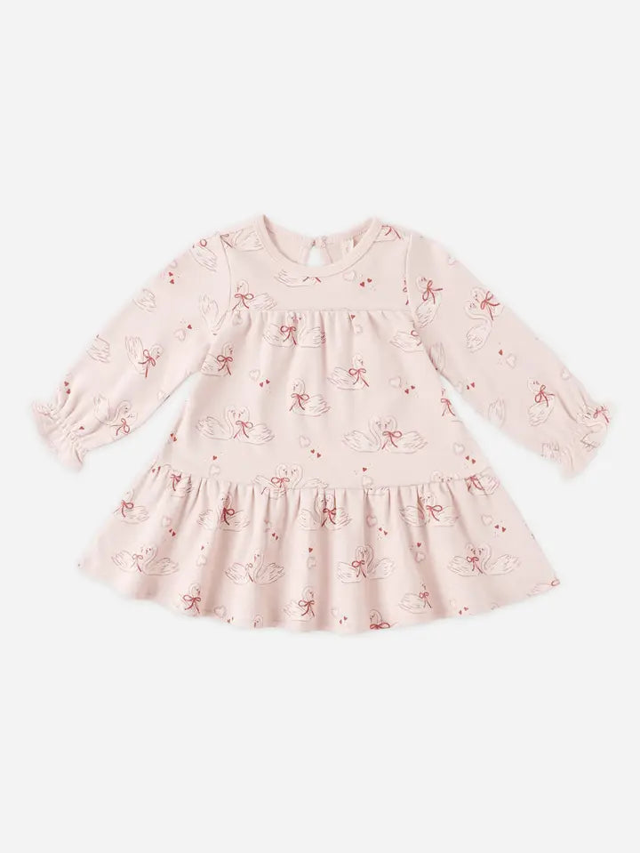 Tiered Jersey Dress Swans