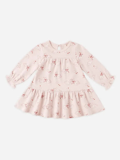 Tiered Jersey Dress Swans