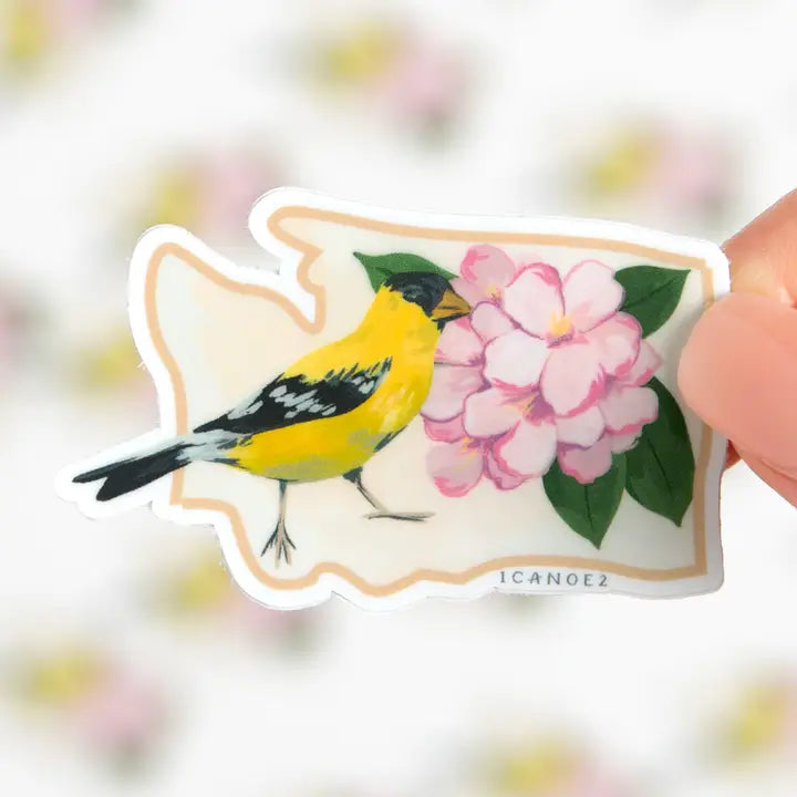 Birds & Blooms Washington Decal Sticker