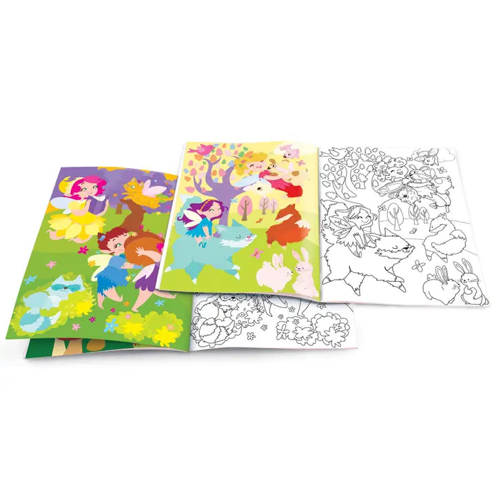 DRY ERASE COLORING BOOK - FAIRY GARDEN