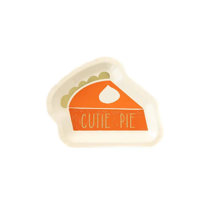 HARVEST/THANKSGIVING PIE SHAPED 7" PLATE SET 8CT