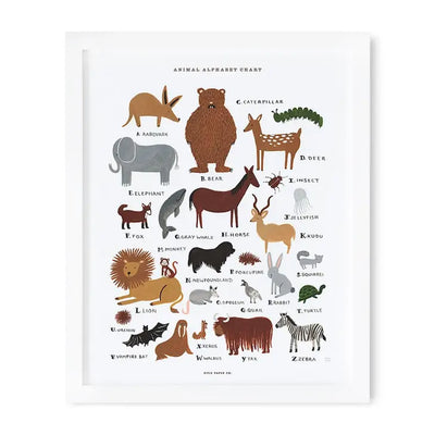 ANIMAL ALPHABET CHART PRINT - 16X20