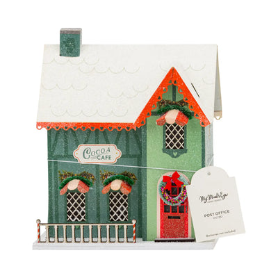 Green Cocoa Cafe Light Up Christmas Village House