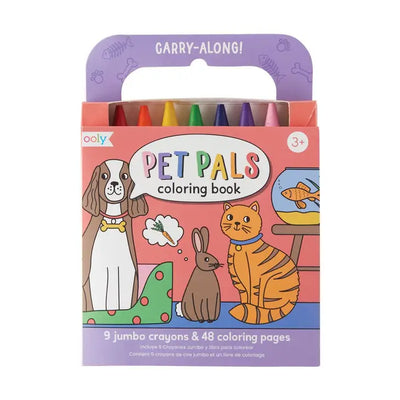 CARRY ALONG CRAYON & COLORING BOOK KIT - PET PALS (SET OF 10)