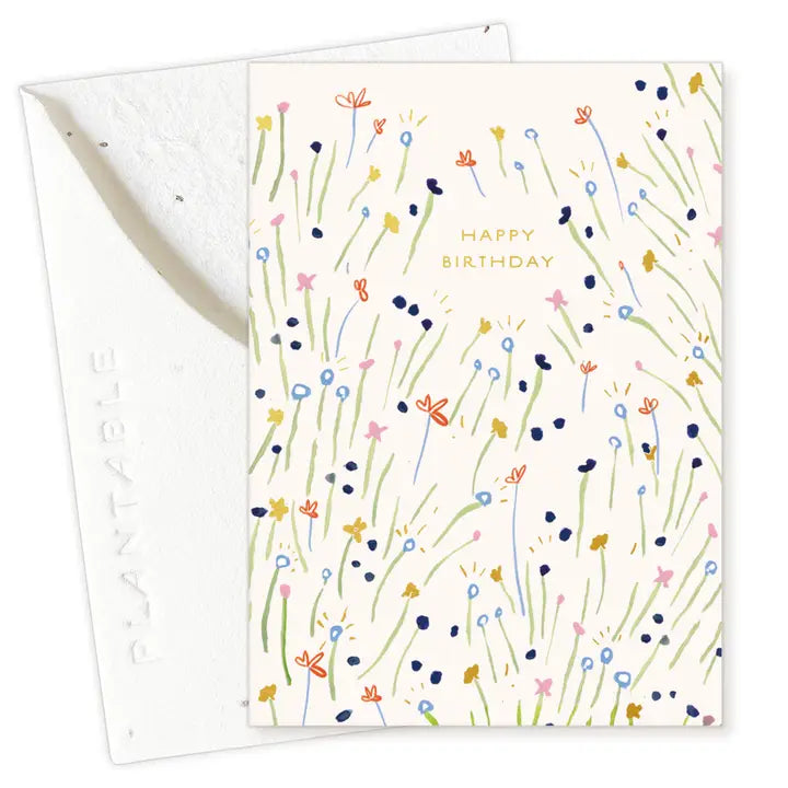 Plantable Card - Sweetest Stems Sprout - Birthday Mini Greet Card (2.5"x3.5")