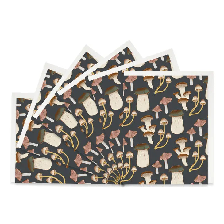 MUSHROOM PATTERN BOXED SET OF 6 CARDS