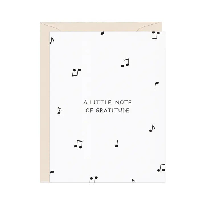 A Little Note of Gratitude — Music Pun Thank You Card