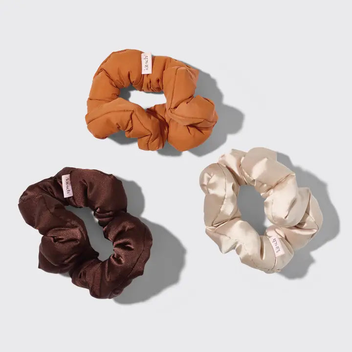 Recycled Fabric Cloud Scrunchies 3pc Set - Sedona