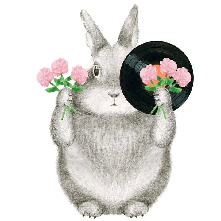 FOR THE RECORD BUNNY - GREETING CARD